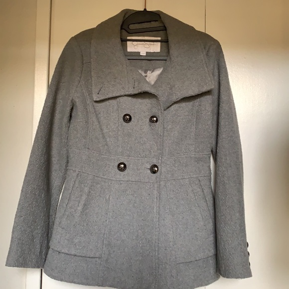 Jessica Simpson Double-Breasted Boucle Pea Coat - Picture 3 of 10